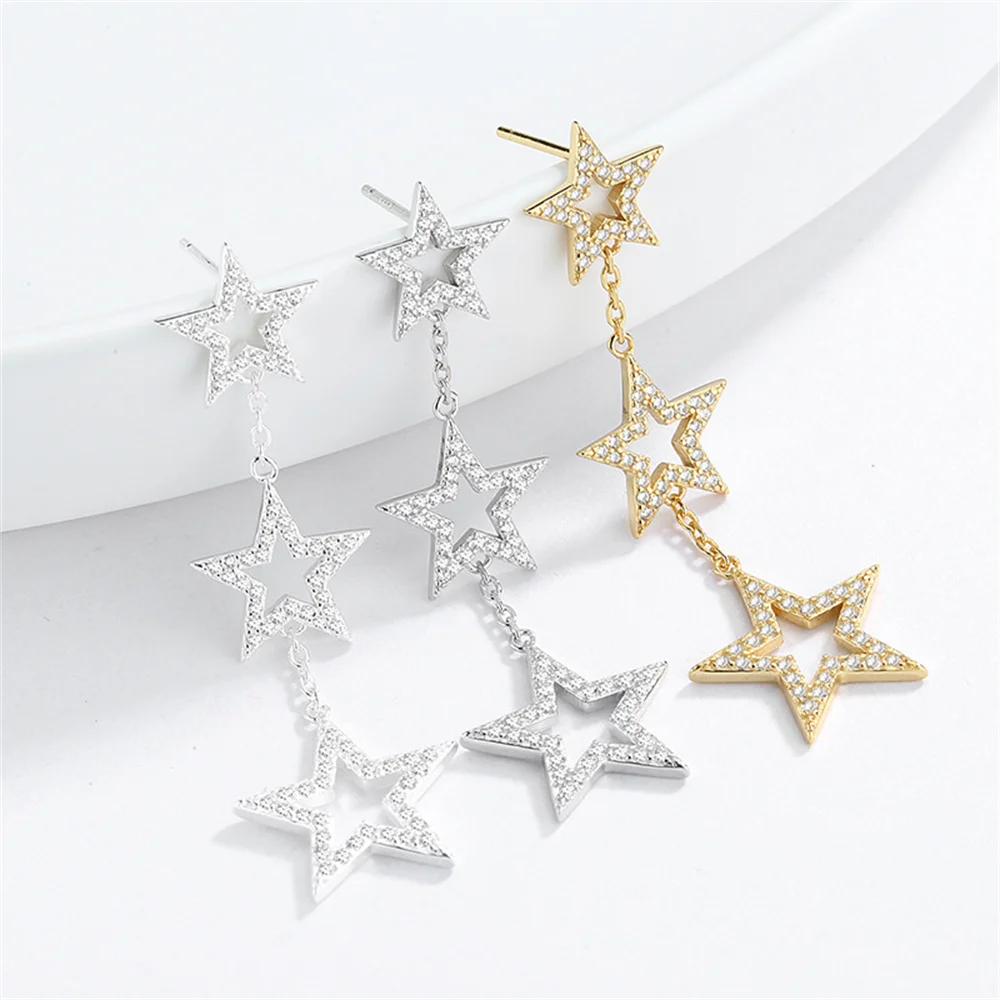 S925 Sterling Silver Star Moon Pentagram Ear Thread, Korean INS Style, Niche Women's Lively Ear Jewelry
S925 Sterling Silver Star Moon Pentagram Ear Thread, Korean INS Style, Niche Women's Lively Ear Jewelry