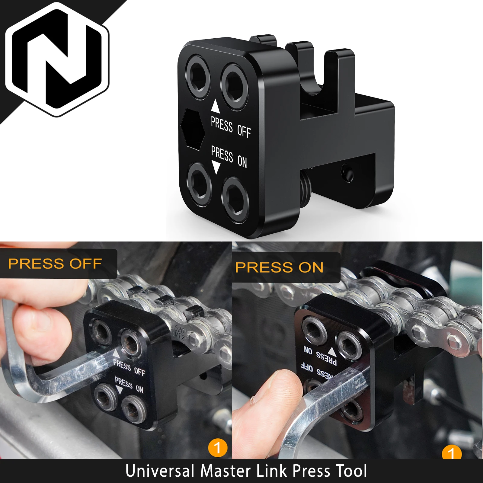 Универсальный инструмент для обжима звеньев цепей мотоциклов для цепей серии 50, 520, 525, 530, KTM EXC Enduro R, SMCR, BMW, YAMAHA Raptor 700, SUZUKI
Универсальный инструмент для обжима звеньев цепей мотоциклов для цепей серии 50, 520, 525, 530, KTM EXC Enduro R, SMCR, BMW, YAMAHA Raptor 700, SUZUKI