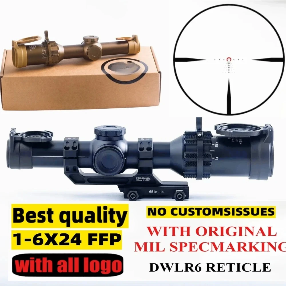 Hunting scope Tactical SCOPE 1-6X24mm FFP 30mm FFP First Focal Plane Riflescope Optical Sight Spotting Scope For Rifle 
Hunting scope Tactical SCOPE 1-6X24mm FFP 30mm FFP First Focal Plane Riflescope Optical Sight Spotting Scope For Rifle