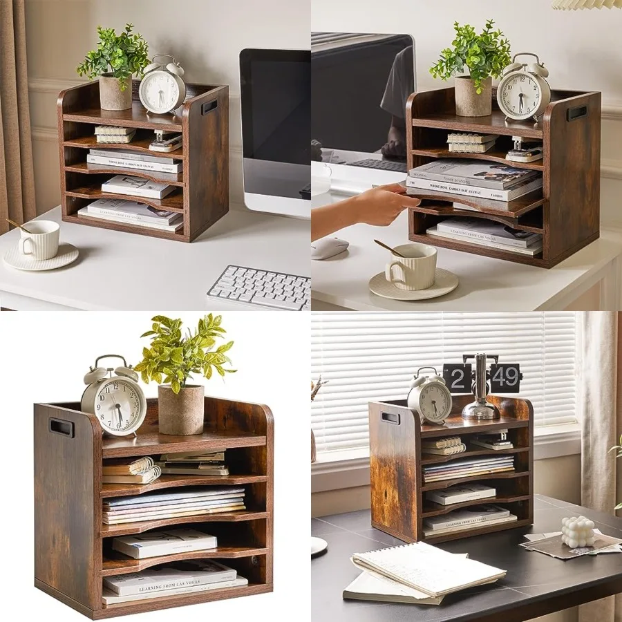 Desktop File Organizer with Handle, Document Letter Mail Tray Sorter with 3 Adjustable Shelves, 5 Tiers Paper Holder for School
Desktop File Organizer with Handle, Document Letter Mail Tray Sorter with 3 Adjustable Shelves, 5 Tiers Paper Holder for School