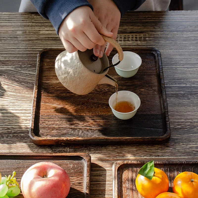 Chinese Style Solid Wood Storage Tray Household Retro Tea Tray Wooden Snack Plate Wabi-Sabi Wind Tableware Square Plate New
Chinese Style Solid Wood Storage Tray Household Retro Tea Tray Wooden Snack Plate Wabi-Sabi Wind Tableware Square Plate New