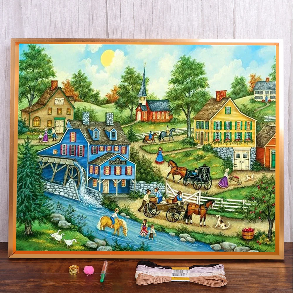 Landscape House By River Pre-Printed Cross-Stitch Full Kit DIY Embroidery Painting Sewing Handicraft Craft Jewelry Design Needle
Landscape House By River Pre-Printed Cross-Stitch Full Kit DIY Embroidery Painting Sewing Handicraft Craft Jewelry Design Needle