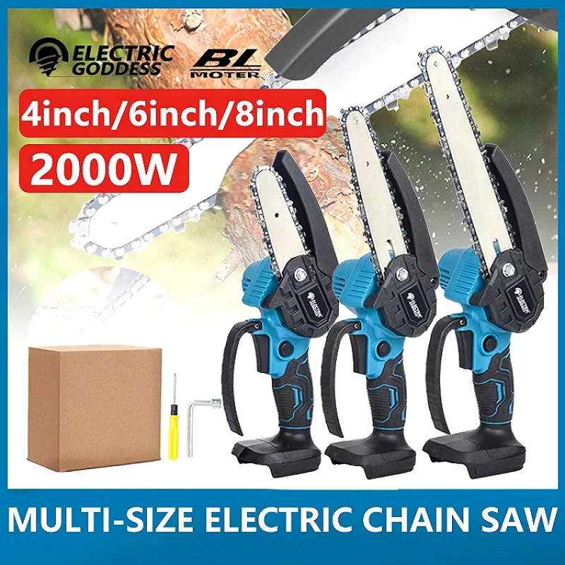 Cordless Chain Saw 4/6/8 inch Mini Handheld Pruning Saw Woodworking Chainsaw Garden Cutting Tool Suitable for Makita 18V Battery
Cordless Chain Saw 4/6/8 inch Mini Handheld Pruning Saw Woodworking Chainsaw Garden Cutting Tool Suitable for Makita 18V Battery