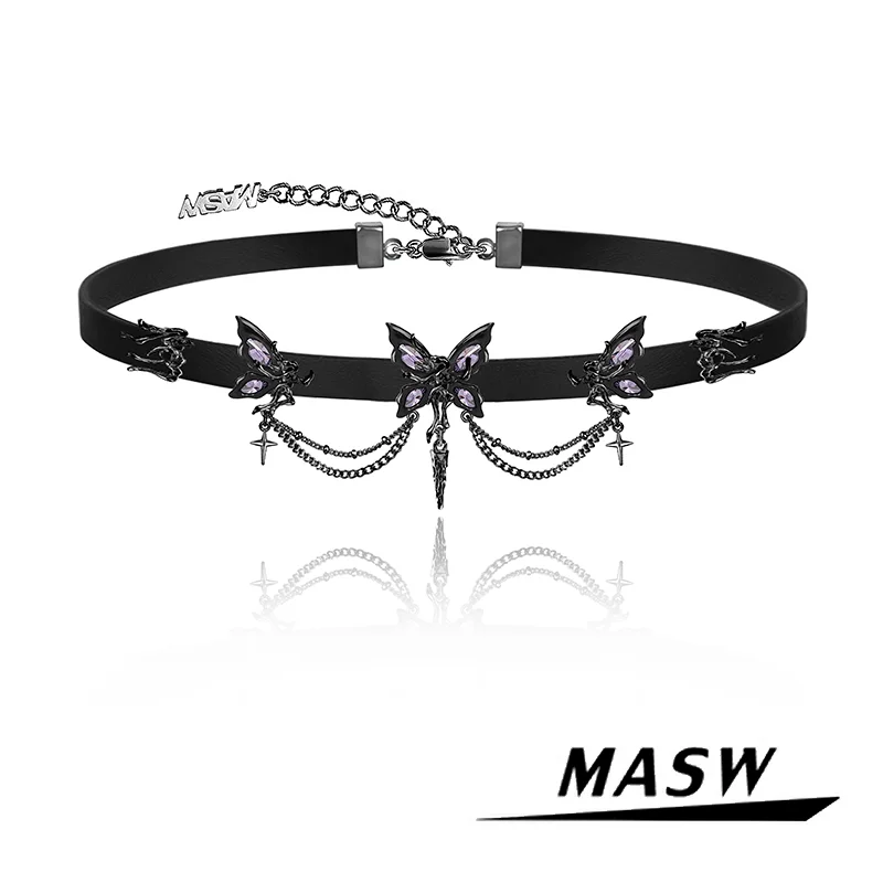 MASW Original Design Cool Style Elegant Temperament One Black Butterfly PU Choker Necklace For Women Girl Popular Jewelry Gift
MASW Original Design Cool Style Elegant Temperament One Black Butterfly PU Choker Necklace For Women Girl Popular Jewelry Gift