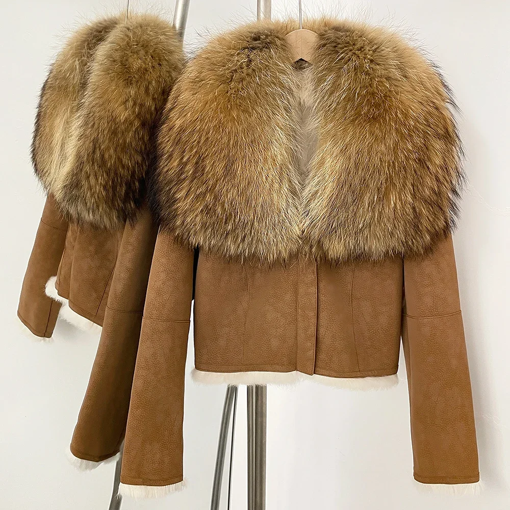Rabbit Fur Natural Raccoon Fur Jacket Fashion Women 2025 New Autumn Winter Trend Suede Warm Female Short Outerwear Fox Fur Coat
Rabbit Fur Natural Raccoon Fur Jacket Fashion Women 2025 New Autumn Winter Trend Suede Warm Female Short Outerwear Fox Fur Coat