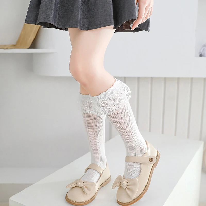 Lolita Girls Lace Long Stockings Summer Kids Knee High Socks Black White Ruffle Mesh Calf Sock Net Breathable Baby Footwear 3-7Y
Lolita Girls Lace Long Stockings Summer Kids Knee High Socks Black White Ruffle Mesh Calf Sock Net Breathable Baby Footwear 3-7Y