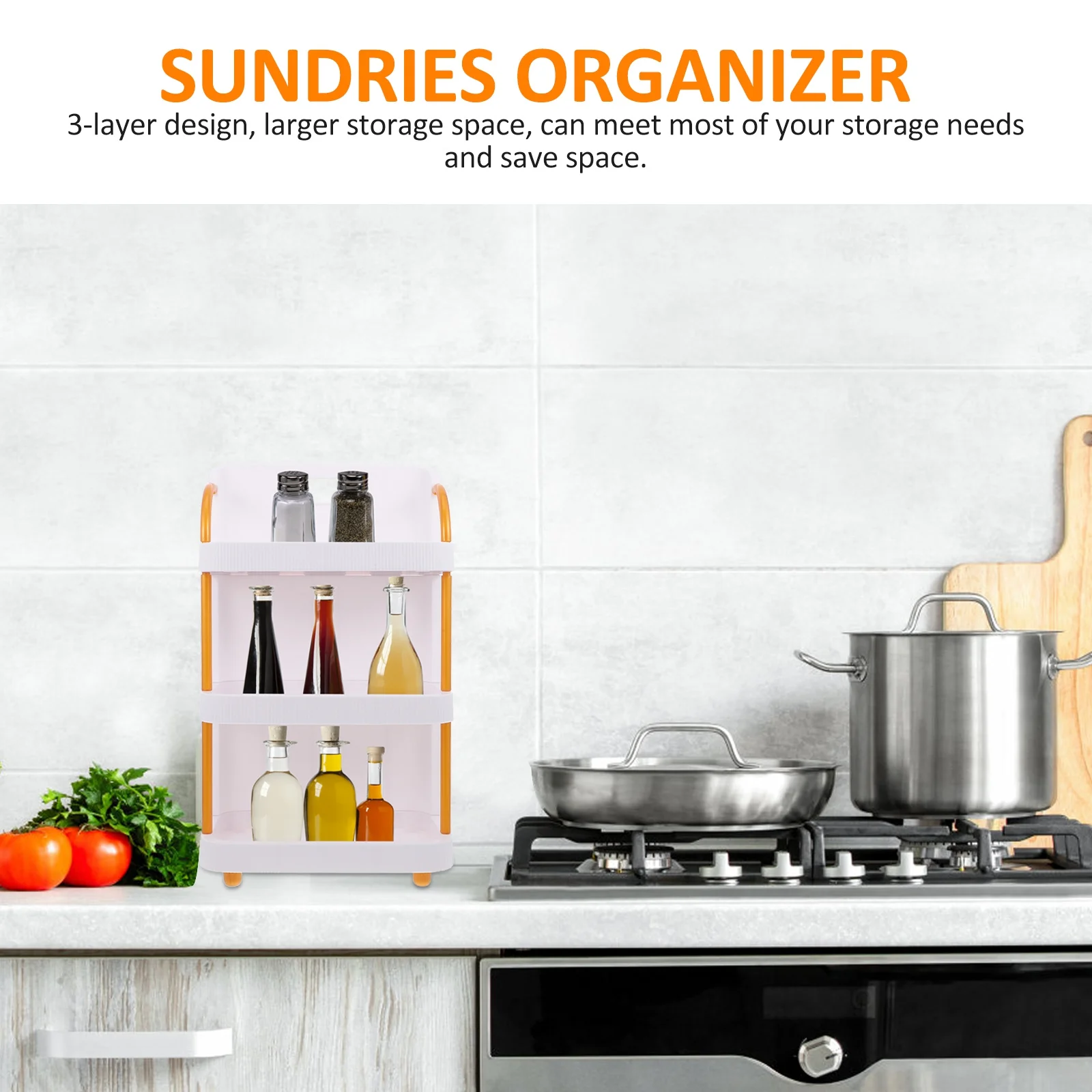 3-Layer Multi-Purpose Plastic Storage Rack Desktop Organizer for Kitchen Cosmetics Makeup Sundries and Skin Care Shelf 
3-Layer Multi-Purpose Plastic Storage Rack Desktop Organizer for Kitchen Cosmetics Makeup Sundries and Skin Care Shelf