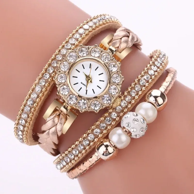 New Women's Vintage Multilayer Rhinestone Leather Bracelet Watches Ladies Quartz Wristwatches Gifts
New Women's Vintage Multilayer Rhinestone Leather Bracelet Watches Ladies Quartz Wristwatches Gifts