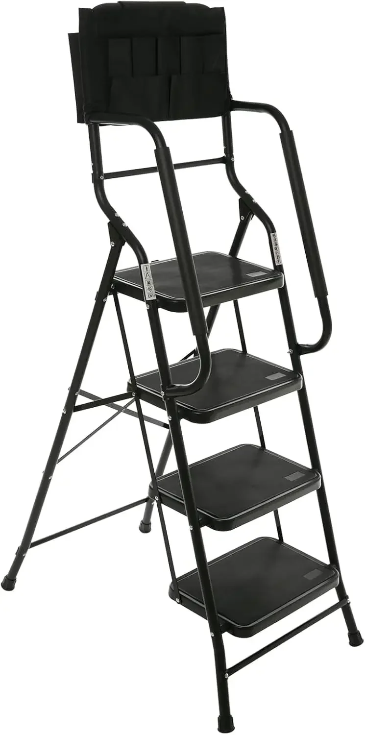 4 Step Ladder with Handrails 500 lb Capacity Step Stool Folding Portable Ladders for Home Kitchen Steel Frame with Non-Slip Wide
4 Step Ladder with Handrails 500 lb Capacity Step Stool Folding Portable Ladders for Home Kitchen Steel Frame with Non-Slip Wide