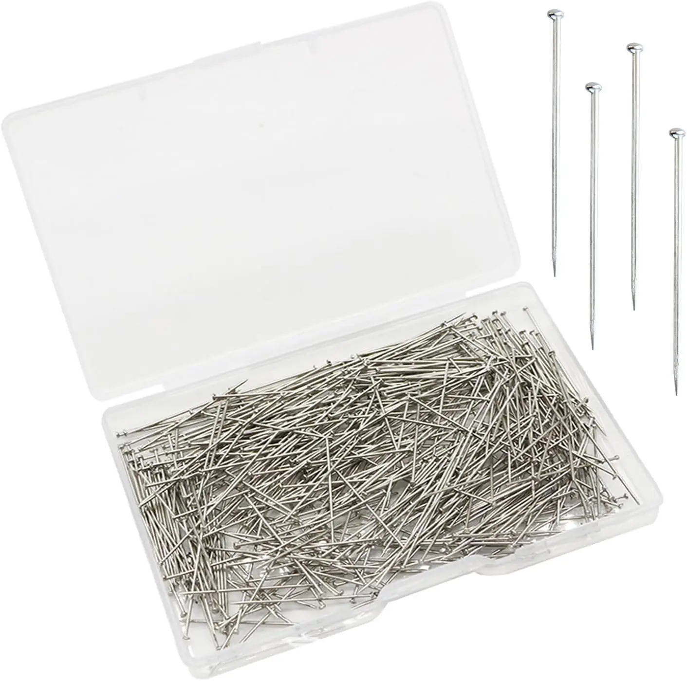 Stainless Steel Head Straight Pins for Sewing, Crafts, and Jewelry Making - 500Pcs, Fine for Satin
Stainless Steel Head Straight Pins for Sewing, Crafts, and Jewelry Making - 500Pcs, Fine for Satin