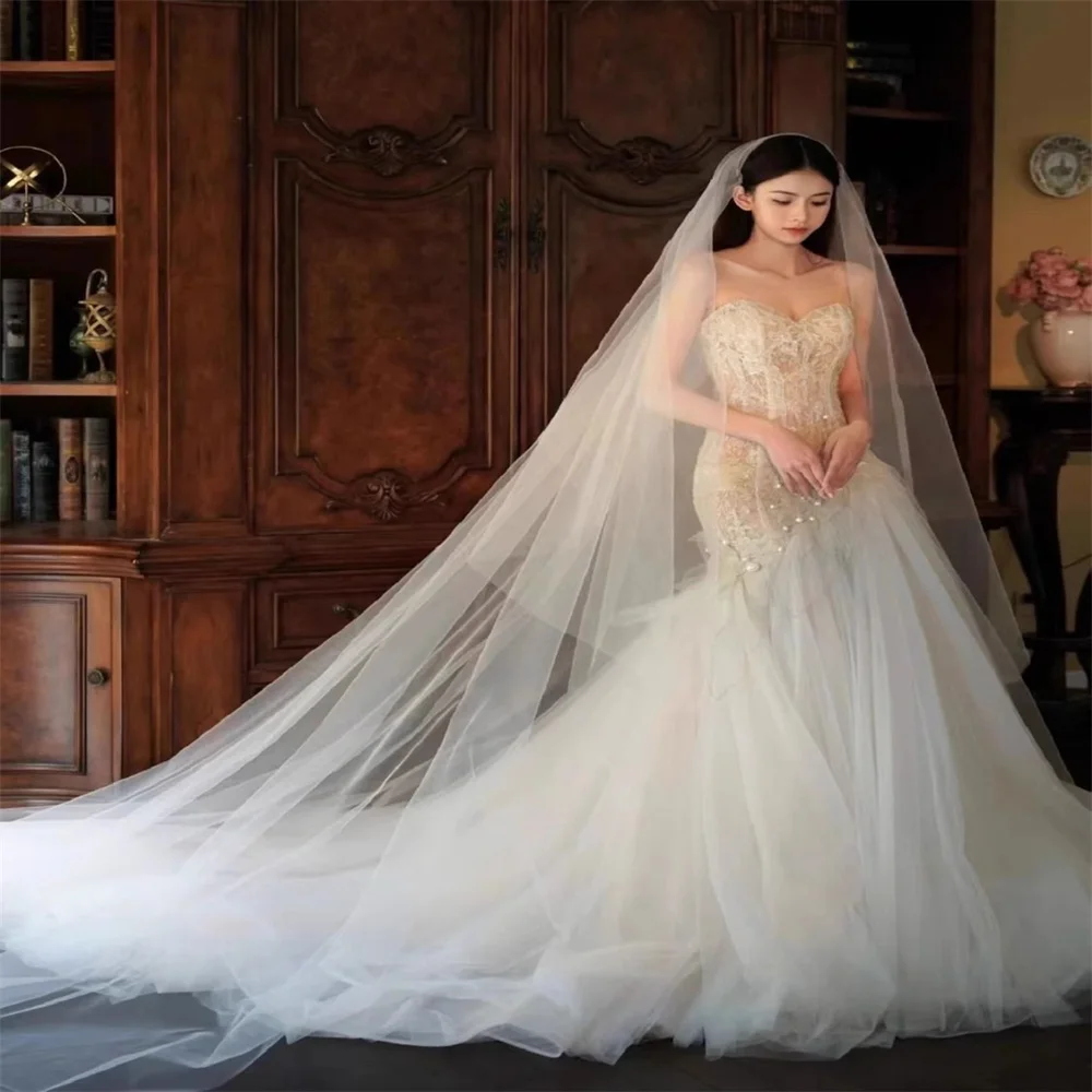 Luxury 2024 Sexy Mermaid Women Wedding Dresses Romantic Popular Lace Sleeves Mopping Length Princess Customized 060
Luxury 2024 Sexy Mermaid Women Wedding Dresses Romantic Popular Lace Sleeves Mopping Length Princess Customized 060