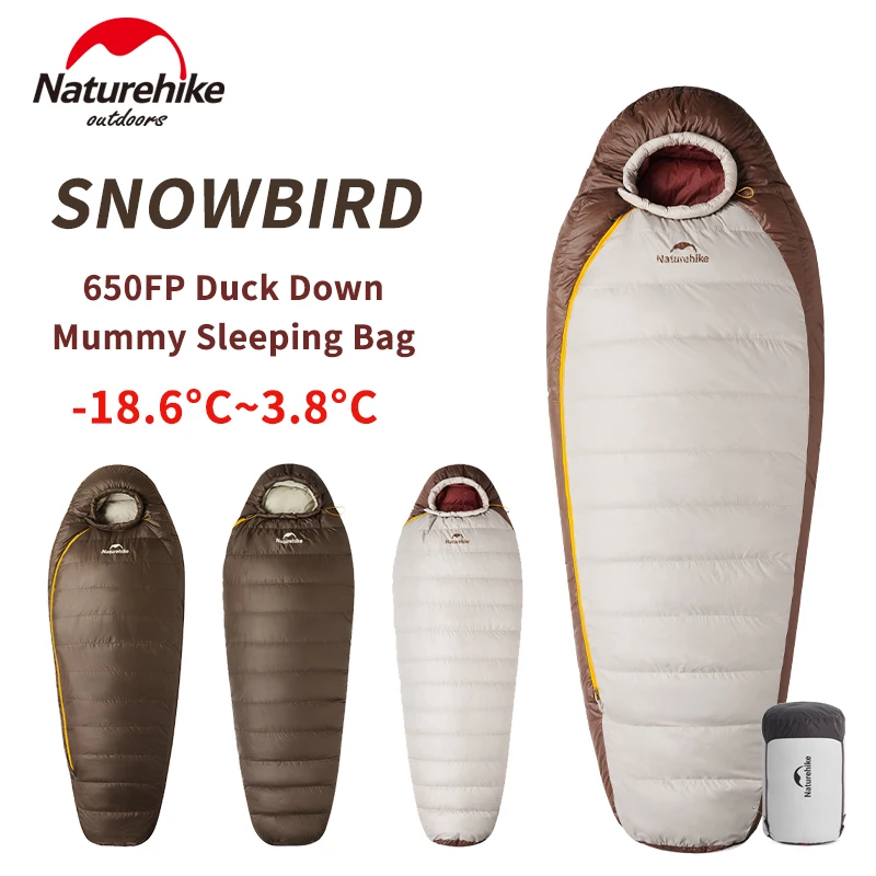 Naturehike Snowbird Mummy Sleeping Bag 650FP Duck Down -20°C Winter Outdoor Camping Warm Ultralight Thickened Adult Sleeping Bag
Naturehike Snowbird Mummy Sleeping Bag 650FP Duck Down -20°C Winter Outdoor Camping Warm Ultralight Thickened Adult Sleeping Bag