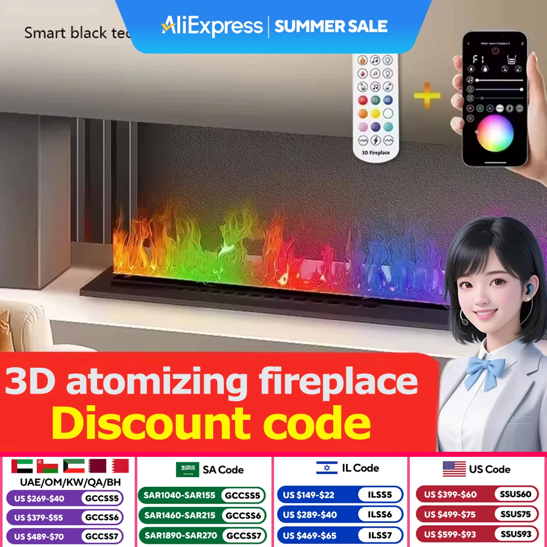 Smart Steam LED Flame TV Decorative Fireplace Firewood Crackling Sound 3D Water Vapor Electric Fireplace atomization Fireplace
Smart Steam LED Flame TV Decorative Fireplace Firewood Crackling Sound 3D Water Vapor Electric Fireplace atomization Fireplace