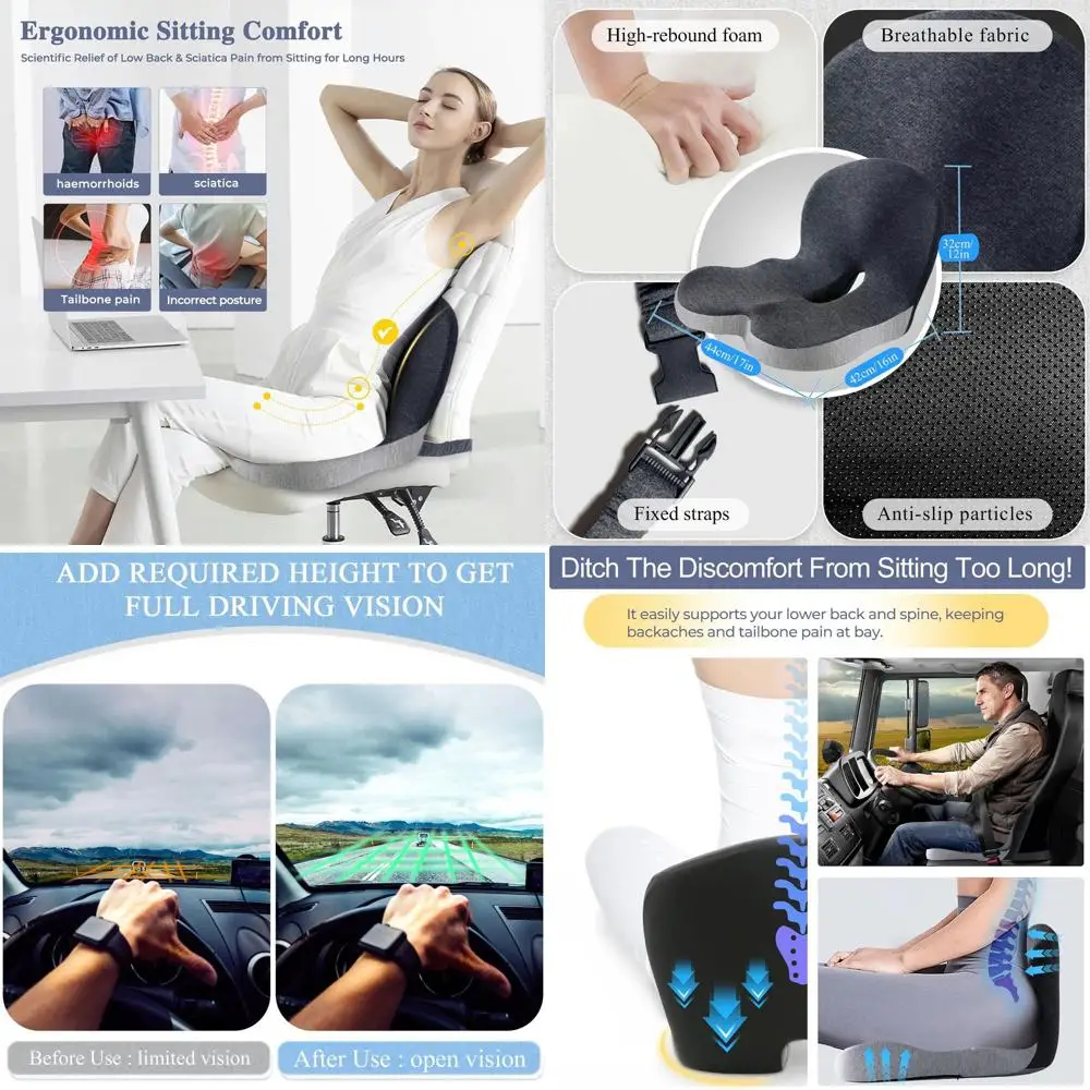 Эргономичная подушка для стула с регулируемым ремнем и эффектом памяти - L-образная, для офисных, автомобильных и игровых кресел, светло-серая
Эргономичная подушка для стула с регулируемым ремнем и эффектом памяти - L-образная, для офисных, автомобильных и игровых кресел, светло-серая