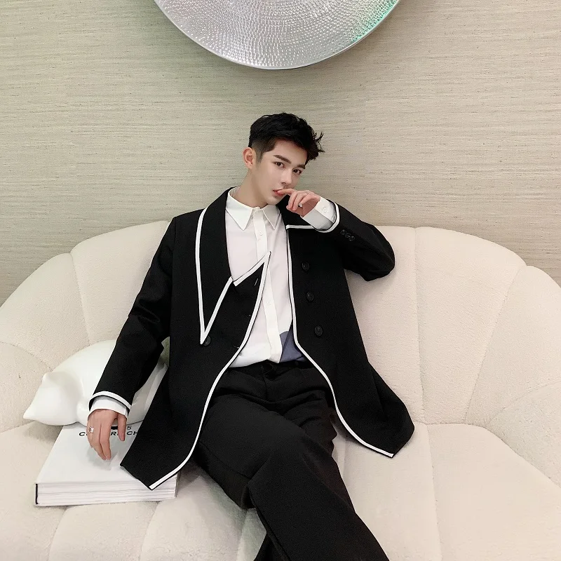 Stylish Asymmetrical Design Men's Suit Jacket Fashion Show Spring Autumn Elegant Color Block Bold Look Long Sleeve Casual Wear
Stylish Asymmetrical Design Men's Suit Jacket Fashion Show Spring Autumn Elegant Color Block Bold Look Long Sleeve Casual Wear