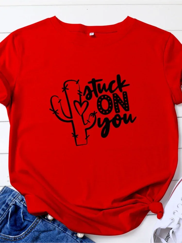 Atuck on You Cactus Print Women T Shirt Short Sleeve O Neck Loose Women Tshirt Ladies Tee Shirt Tops Camisetas Mujer
Atuck on You Cactus Print Women T Shirt Short Sleeve O Neck Loose Women Tshirt Ladies Tee Shirt Tops Camisetas Mujer