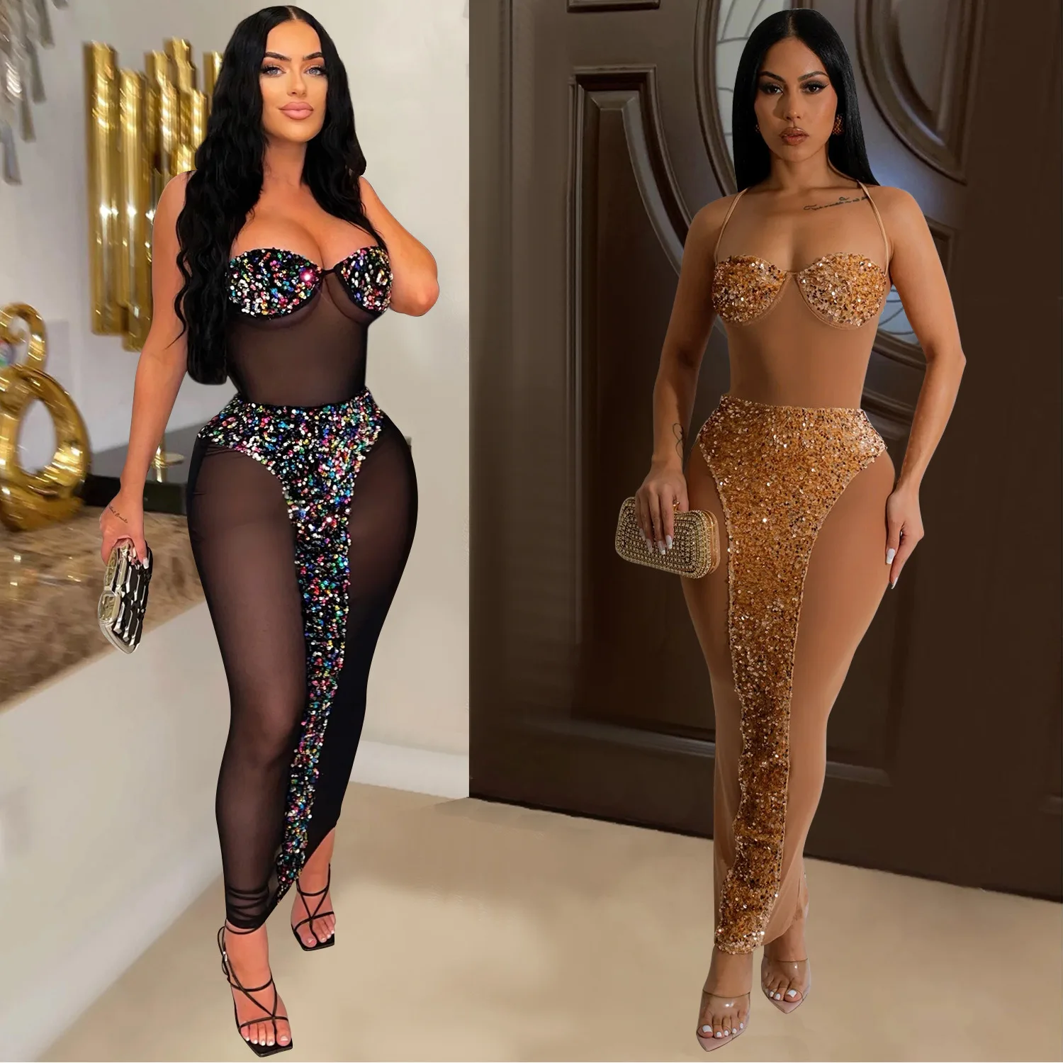Fashion women's clothing solid color sexy tube top perspective bead dress sexy intellectual temperament elegant hot sale new wom
Fashion women's clothing solid color sexy tube top perspective bead dress sexy intellectual temperament elegant hot sale new wom