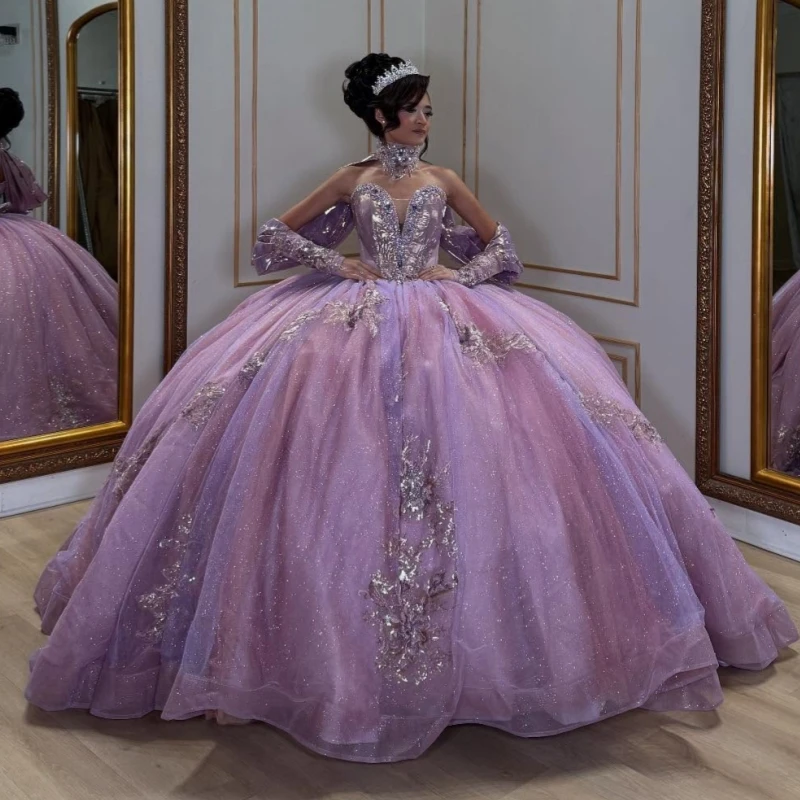 Сиреневое блестящее платье принцессы с открытыми плечами Sweet 16, платья Quinceanera, аппликация, кружевные бусины, тюлевые платья для вечеринки, дня рождения, 15 де
Сиреневое блестящее платье принцессы с открытыми плечами Sweet 16, платья Quinceanera, аппликация, кружевные бусины, тюлевые платья для вечеринки, дня рождения, 15 де