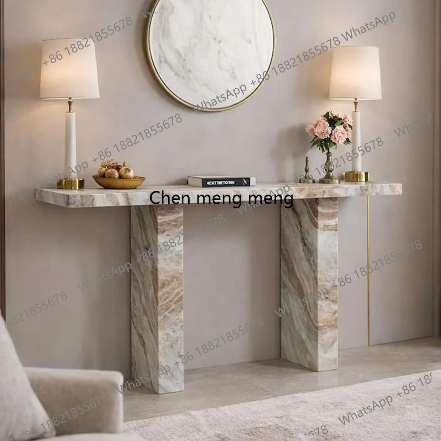 Italian minimalist marble entrance table modern light luxury simple corridor aisle against the wall
Italian minimalist marble entrance table modern light luxury simple corridor aisle against the wall