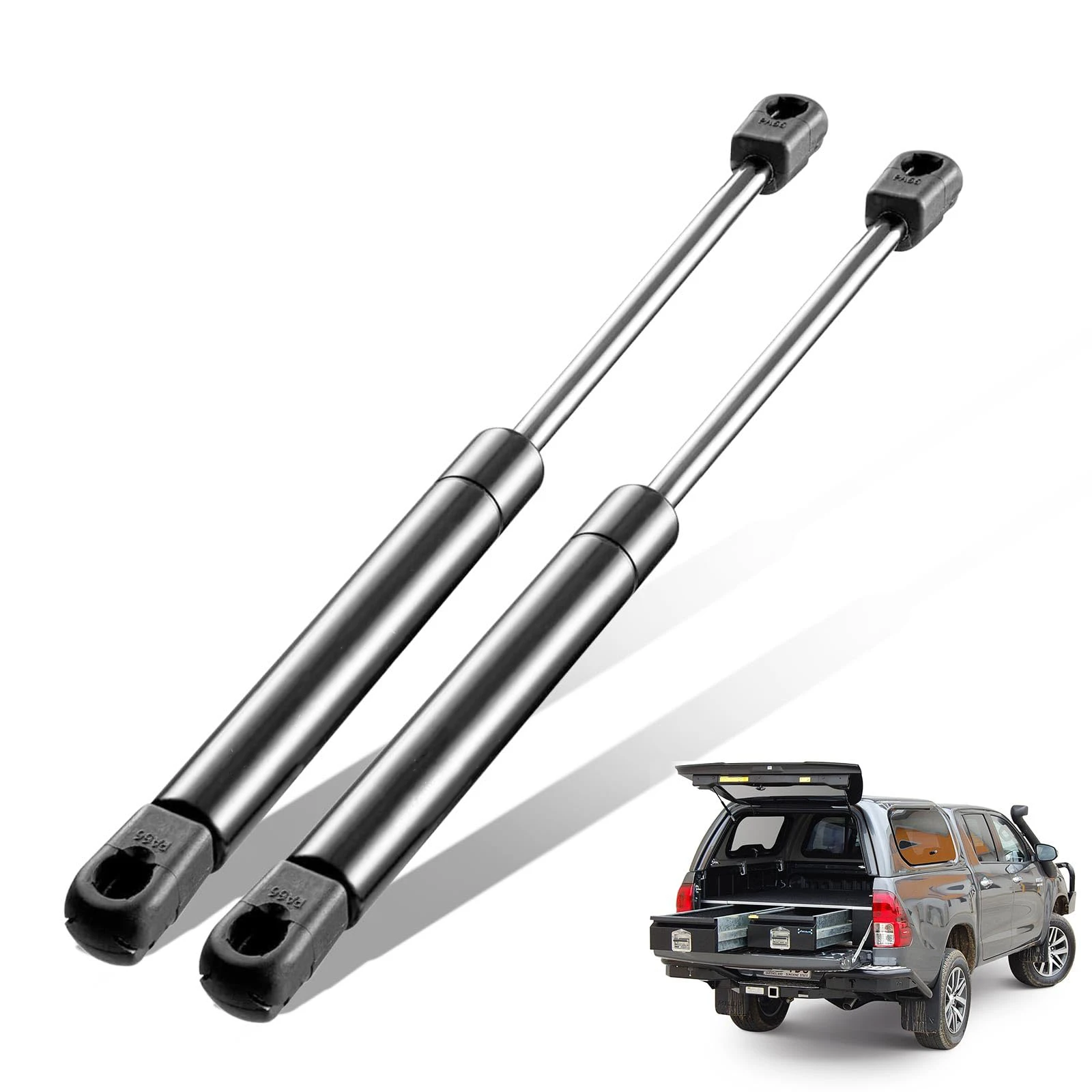 Gas Struts for Leer Camper Shell Rear Door/Window/Truck Cap Toolbox, C16-09461 & C16-18231 Interchange, 2-Pack, Easy Install 
Gas Struts for Leer Camper Shell Rear Door/Window/Truck Cap Toolbox, C16-09461 & C16-18231 Interchange, 2-Pack, Easy Install