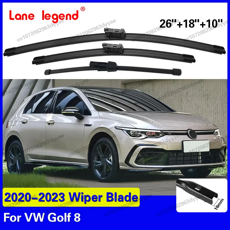 For VW Golf 8 2020 2021 2022 2023 3pcs Front Rear Windshield Wiper Blades Windscreen Wipers Car Accessories 26"+18"+10"
For VW Golf 8 2020 2021 2022 2023 3pcs Front Rear Windshield Wiper Blades Windscreen Wipers Car Accessories 26"+18"+10"