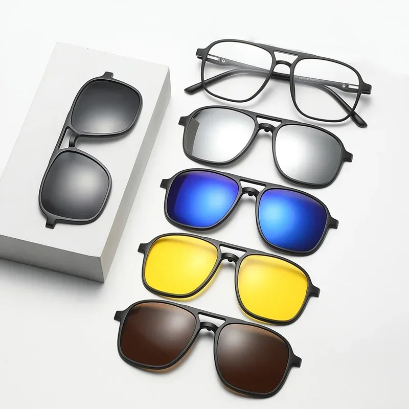 2 IN 1 Magnetic Sunglasses Clip Optical Glasses Frame 6 In 1 Women Men Polarized Or Night Vision Multipurpose Eyeglasses Set
2 IN 1 Magnetic Sunglasses Clip Optical Glasses Frame 6 In 1 Women Men Polarized Or Night Vision Multipurpose Eyeglasses Set