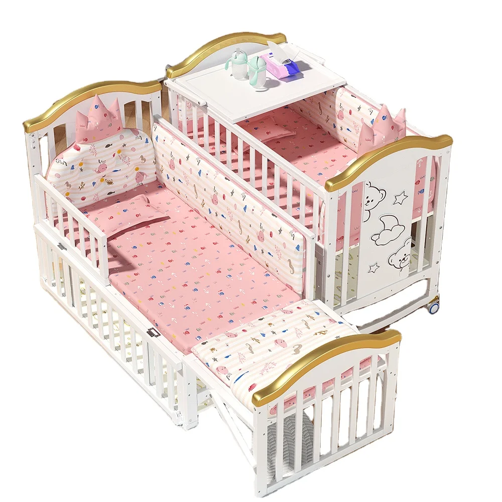 New Beautiful European Style Solid Wood Baby Cot Princess Bed Comfortable Girls Bed With Pink Pillow and Mattress
New Beautiful European Style Solid Wood Baby Cot Princess Bed Comfortable Girls Bed With Pink Pillow and Mattress
