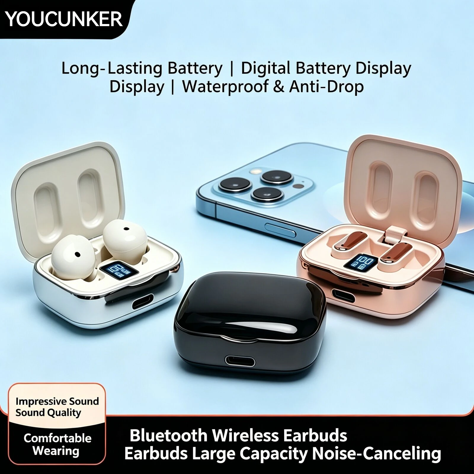 Bluetooth 5.4 in Ear Mini Lightweight Earphones Digital Power Display Charging Case Long Battery Life Waterproof Sports Headset
Bluetooth 5.4 in Ear Mini Lightweight Earphones Digital Power Display Charging Case Long Battery Life Waterproof Sports Headset