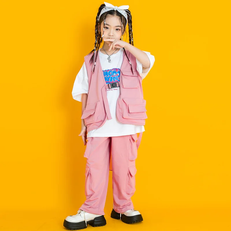 Kid Hip Hop Clothing Pink Knitted Sleeveless Jacket Tactical Vest Casual Street Cargo Pants for Girl Boy Dance Costume Clothes
Kid Hip Hop Clothing Pink Knitted Sleeveless Jacket Tactical Vest Casual Street Cargo Pants for Girl Boy Dance Costume Clothes