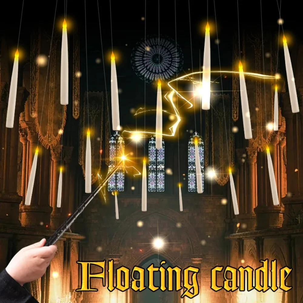 10pcs/12pcs floating electronic candles with wands, warm light atmosphere, flameless LED cone-shaped candle holder decoration
10pcs/12pcs floating electronic candles with wands, warm light atmosphere, flameless LED cone-shaped candle holder decoration