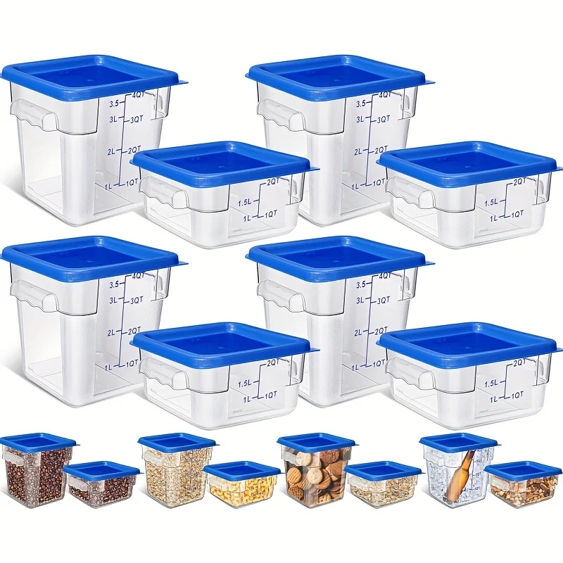8pcs Restaurant Food Storage Containers with Lids Set 2Qt And 4Qt Commercial Restaurant Square Storage Containers Clear Food Cereal Container for Kitchen Freezer And Dishwasher Safe
8pcs Restaurant Food Storage Containers with Lids Set 2Qt And 4Qt Commercial Restaurant Square Storage Containers Clear Food Cereal Container for Kitchen Freezer And Dishwasher Safe