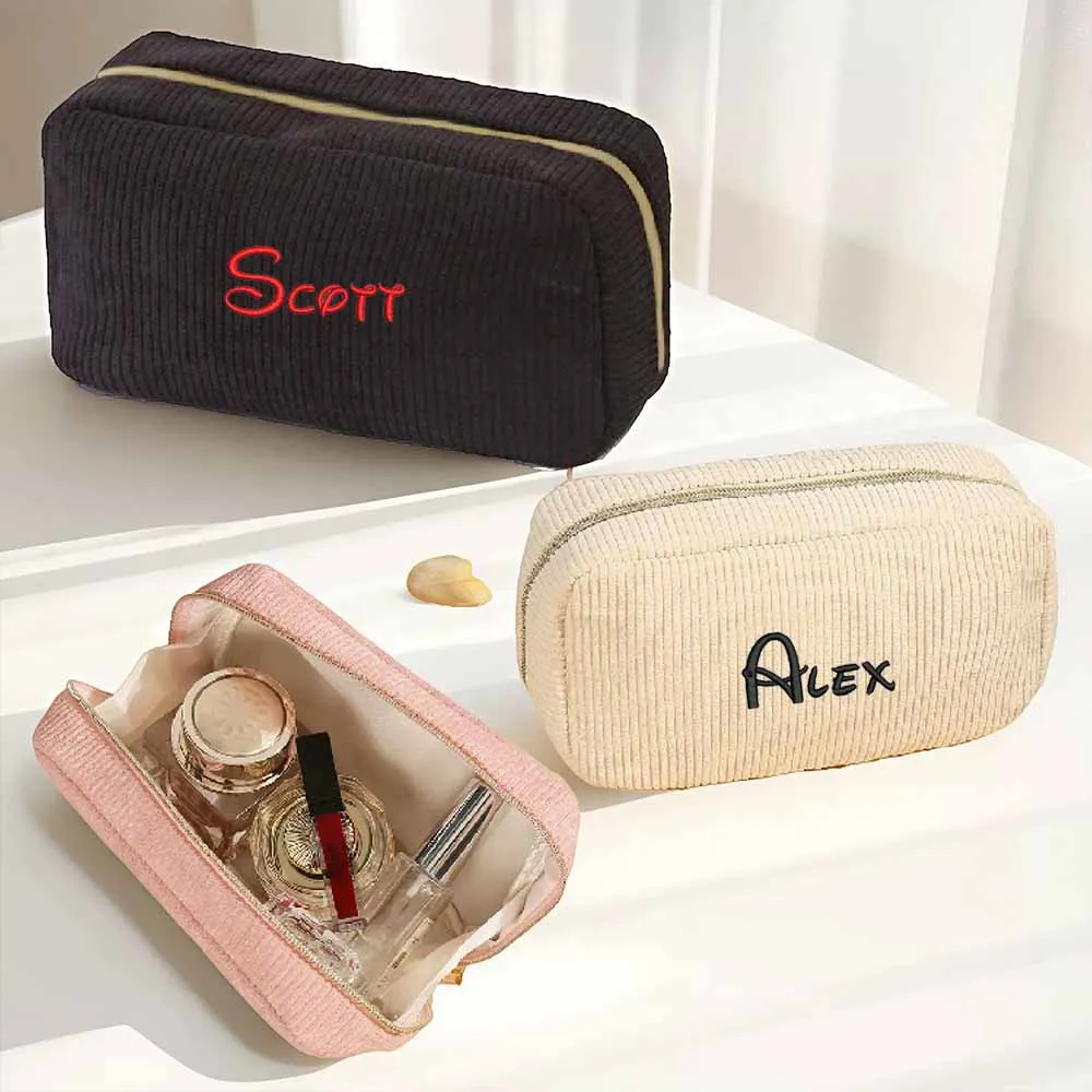 New Personalized Embroidery Name Cosmetic Bag Women's Mini Corduroy Storage Bag Travelling Wash Bag Birthday Gift Toiletry Bags
New Personalized Embroidery Name Cosmetic Bag Women's Mini Corduroy Storage Bag Travelling Wash Bag Birthday Gift Toiletry Bags