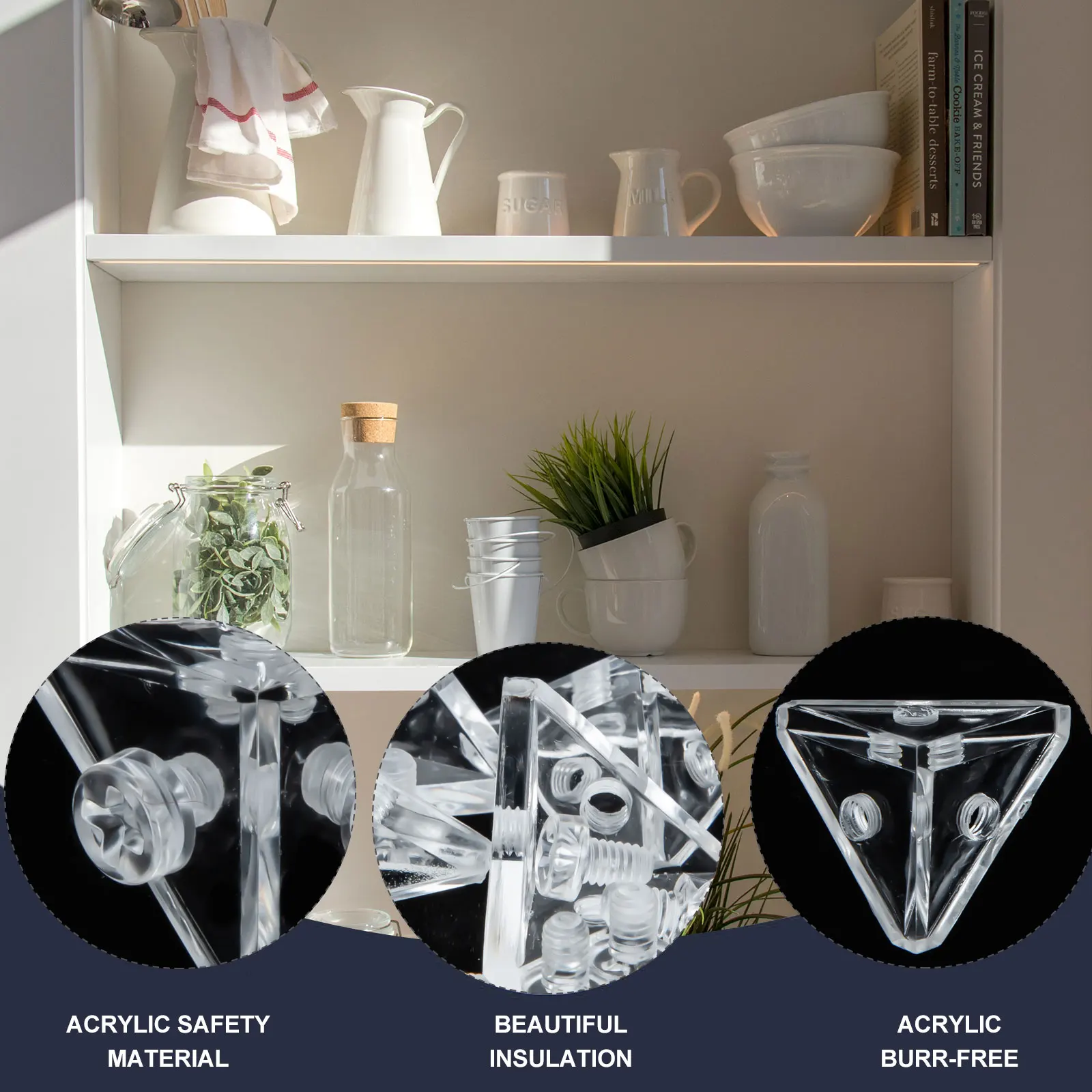 4Sets Acrylic Corner Braces Clear Shelf Brackets DIY Jewelry Box Corner Protectors Right Angle Joint Fasteners for Case
4Sets Acrylic Corner Braces Clear Shelf Brackets DIY Jewelry Box Corner Protectors Right Angle Joint Fasteners for Case