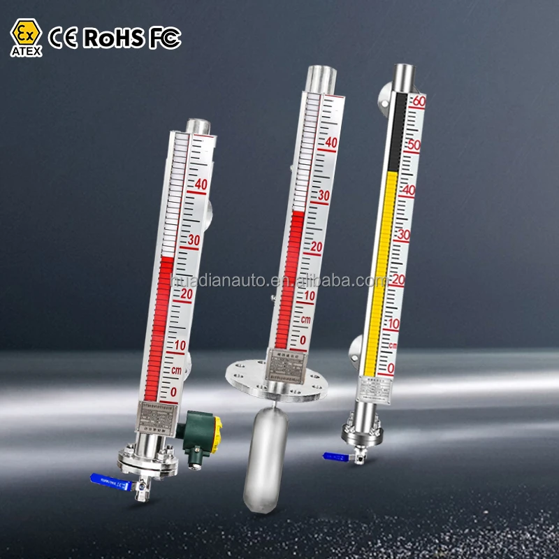 Rs485 Alarm Fuel Tank Magnetic Flap Level Meter 4-20ma Remote Side-mounted Magnetic Flap Level Gauge for Fire Water tank
Rs485 Alarm Fuel Tank Magnetic Flap Level Meter 4-20ma Remote Side-mounted Magnetic Flap Level Gauge for Fire Water tank