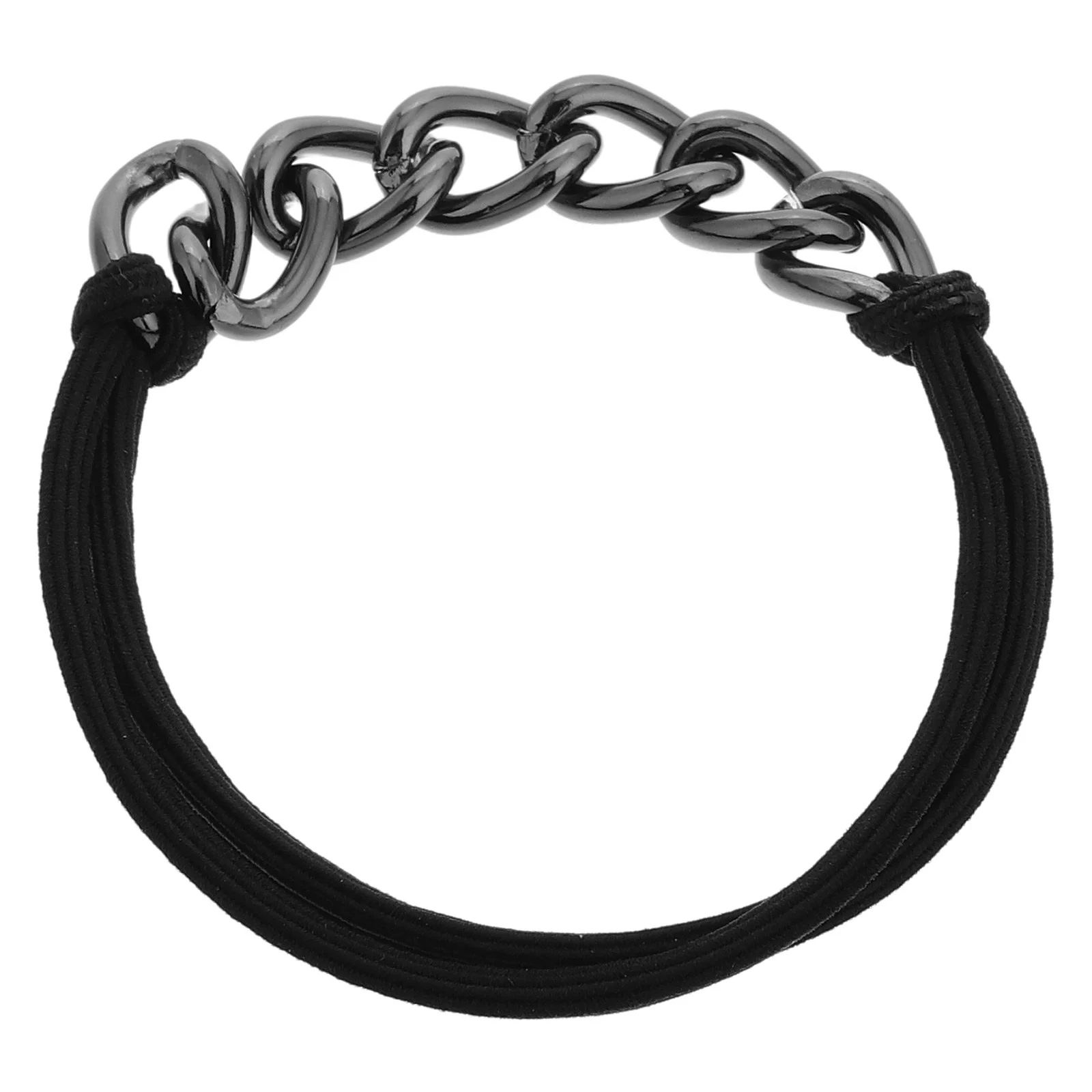 Metal Chain Elastic Hair Ropes Black Ponytail Holder Durable Alloy Comfortable Wear Versatile Use Design Hair Tie
Metal Chain Elastic Hair Ropes Black Ponytail Holder Durable Alloy Comfortable Wear Versatile Use Design Hair Tie
