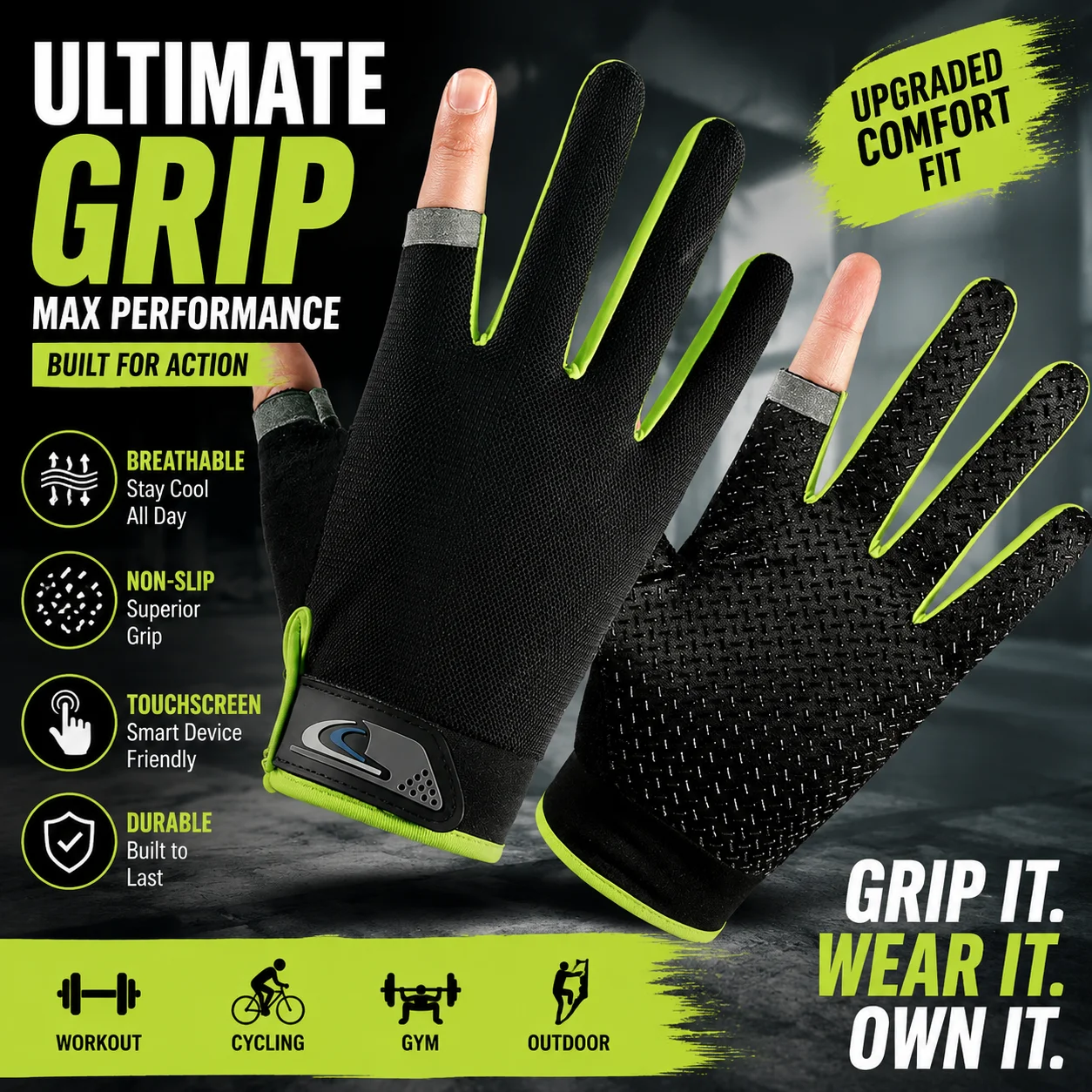 Summer Men Fishing Gloves Women Two Finger Cut Male Touchscreen Angling Anti-Slip Sun-Proof Breathable Cycling Fitness Gloves
Summer Men Fishing Gloves Women Two Finger Cut Male Touchscreen Angling Anti-Slip Sun-Proof Breathable Cycling Fitness Gloves