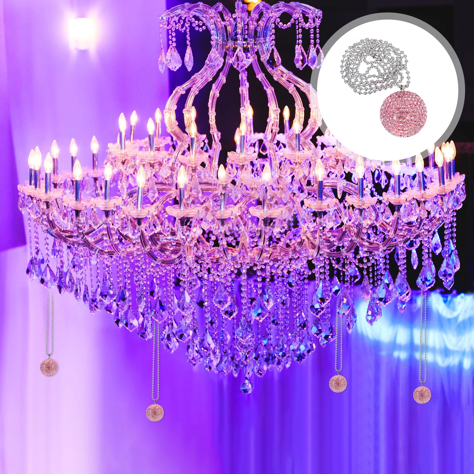 2 Pcs Fan Cord Extension Chain Ceiling Pendant Light Pull Diamond Fans with Lights
2 Pcs Fan Cord Extension Chain Ceiling Pendant Light Pull Diamond Fans with Lights