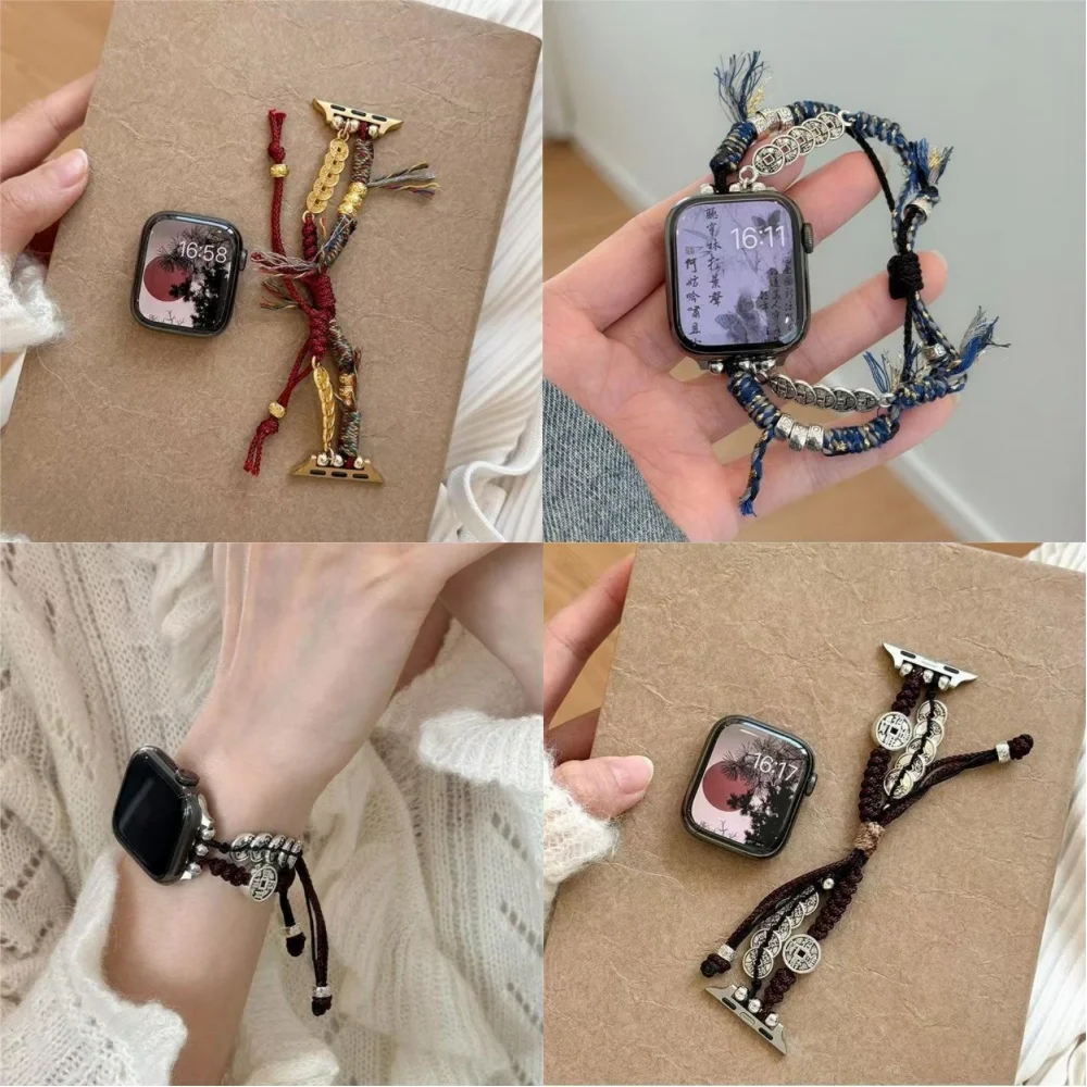 Ремешок для часов в китайском стиле с плетеной монеткой для iWatch, модный ремешок для часов iWatchSE, роскошный ремешок для часов iWatchS8 Premium Feeling iWatch
Ремешок для часов в китайском стиле с плетеной монеткой для iWatch, модный ремешок для часов iWatchSE, роскошный ремешок для часов iWatchS8 Premium Feeling iWatch