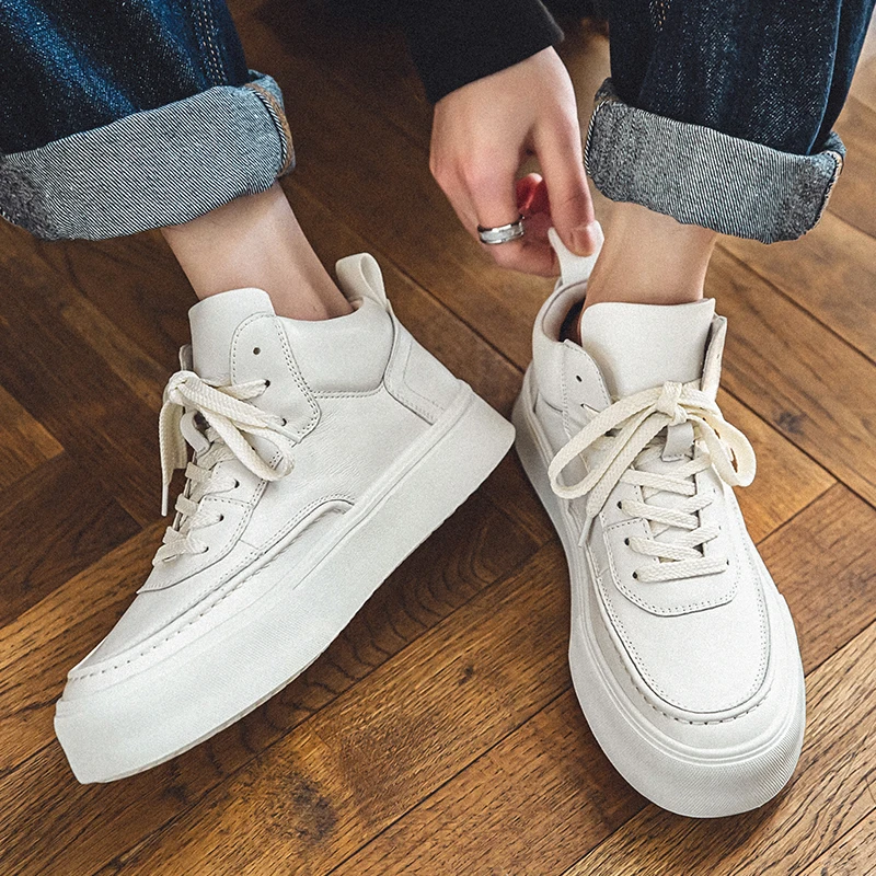mens leisure platform boots black white flats shoes youth streetwear sneakers genuine leather ankle botas comfortable footwear
mens leisure platform boots black white flats shoes youth streetwear sneakers genuine leather ankle botas comfortable footwear