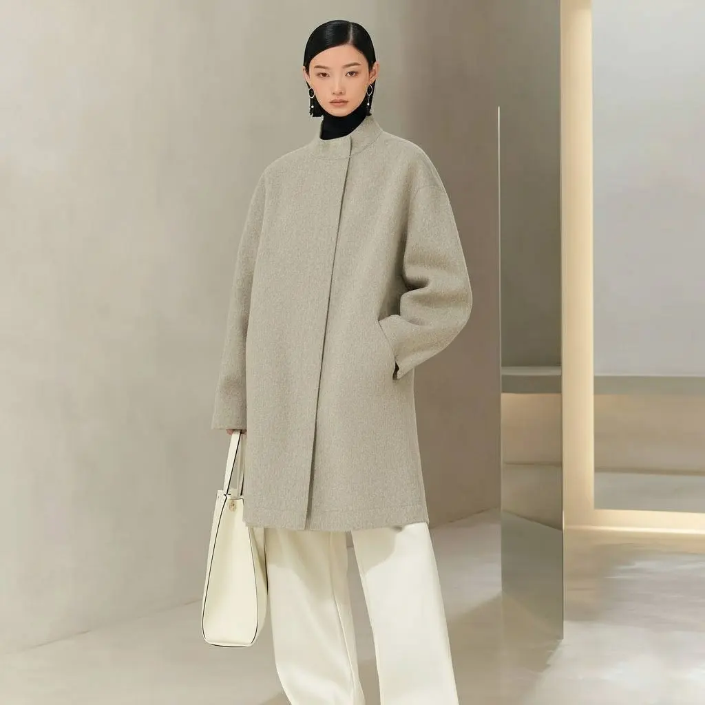 Casual Woolen Coat for Autumn Winter Season Fashionable Women's Outerwear Comfortable Fit Style No Additional Decoration
Casual Woolen Coat for Autumn Winter Season Fashionable Women's Outerwear Comfortable Fit Style No Additional Decoration