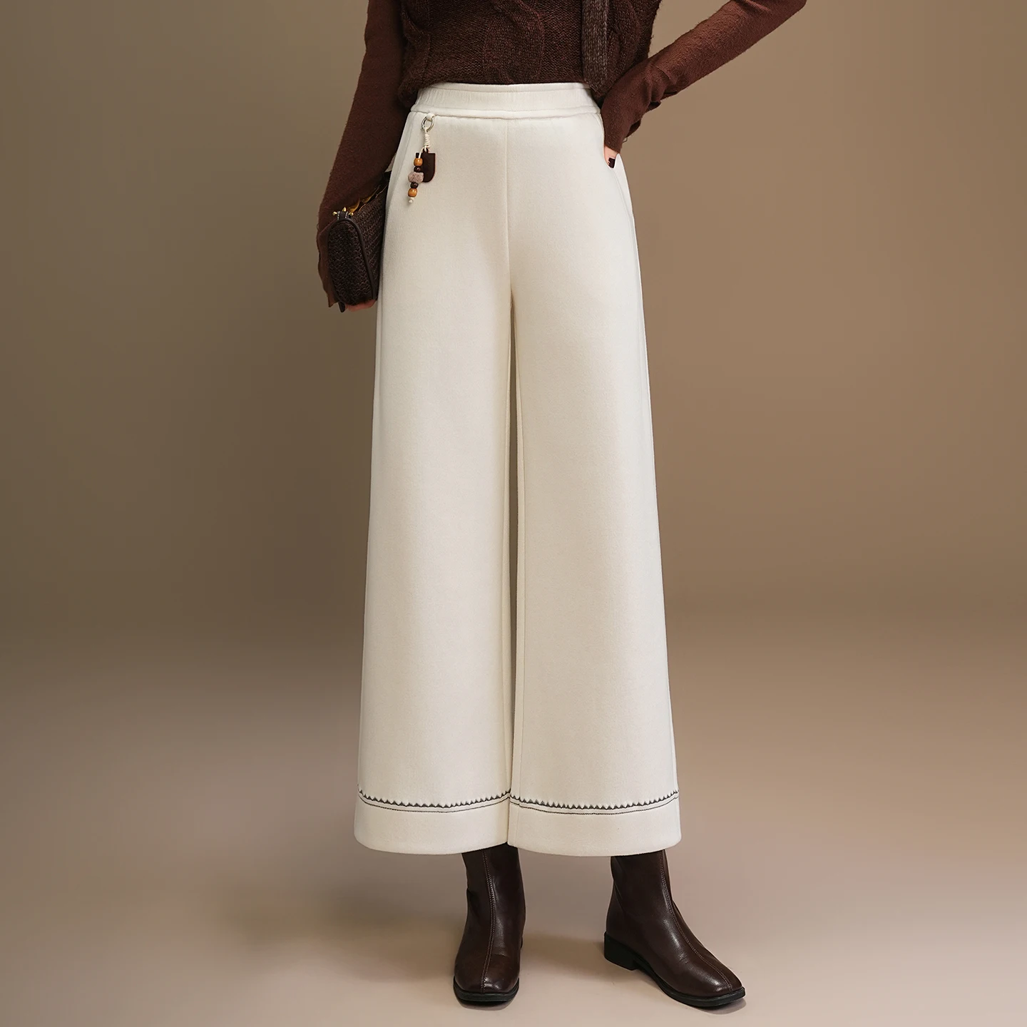 Шерстяные брюки с вышивкой Ele, женские, с высокой талией, свободного кроя, повседневные, укороченные, модные, зимние
Шерстяные брюки с вышивкой Ele, женские, с высокой талией, свободного кроя, повседневные, укороченные, модные, зимние