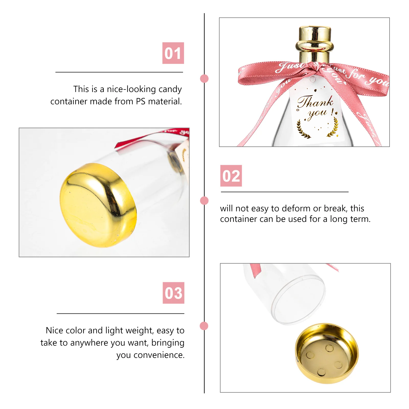 6Pcs Lightweight Bottle Containers Wedding Candy Box Decorative Storage for Events Candy Case Bottle Containers
6Pcs Lightweight Bottle Containers Wedding Candy Box Decorative Storage for Events Candy Case Bottle Containers