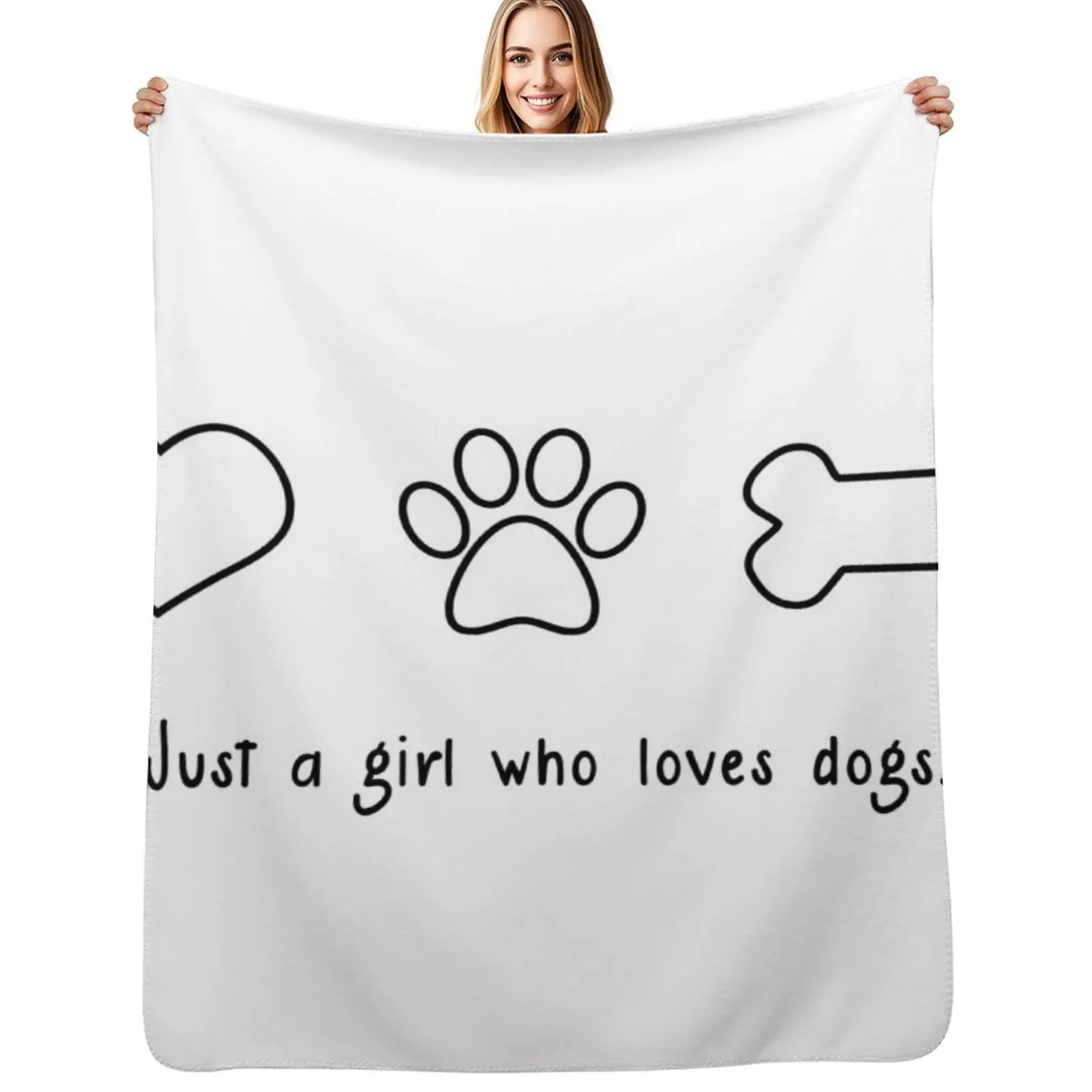 I'm Just A Girl Who Loves Dogs - Heart, Paw Print, Dog Bone - On White Throw Blanket Soft Warm Blanket Gift for Grandparents
I'm Just A Girl Who Loves Dogs - Heart, Paw Print, Dog Bone - On White Throw Blanket Soft Warm Blanket Gift for Grandparents