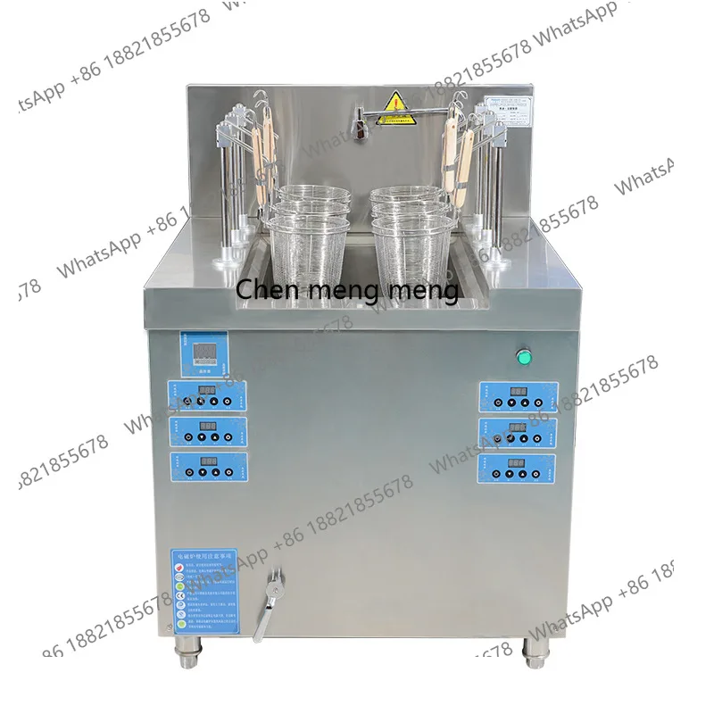 six-head noodle cooking stove, automatic lifting electromagnetic noodle cooking pot, noodle cooking Malatang snack equipment
six-head noodle cooking stove, automatic lifting electromagnetic noodle cooking pot, noodle cooking Malatang snack equipment