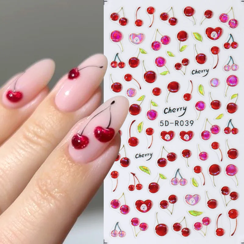 5D Shiny Jelly Cherry Nail Art Sticker Cute Sweet Fruit Sliders Design Self-Adhesive Nail Decals DIY Manicure Supplies
5D Shiny Jelly Cherry Nail Art Sticker Cute Sweet Fruit Sliders Design Self-Adhesive Nail Decals DIY Manicure Supplies
