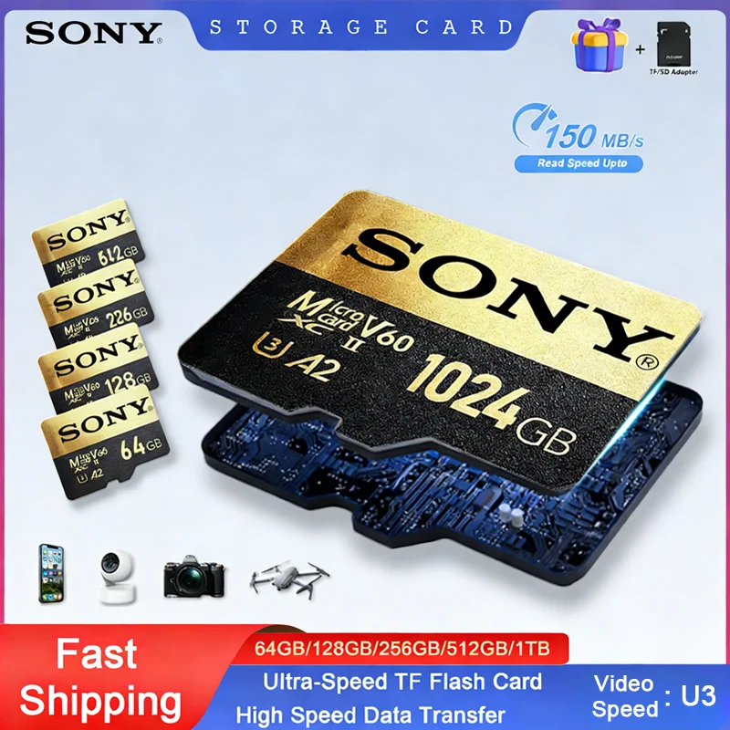 Карта памяти SONY 1 ТБ, высокоскоростная флеш-карта TF, 256 ГБ, 128 ГБ, Micro TF SD-карта, 2 ТБ, карта памяти Extreme SD для Xiaomi
Карта памяти SONY 1 ТБ, высокоскоростная флеш-карта TF, 256 ГБ, 128 ГБ, Micro TF SD-карта, 2 ТБ, карта памяти Extreme SD для Xiaomi