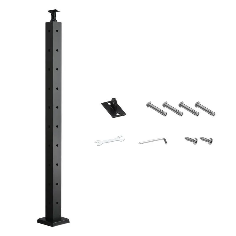 Cable Railing Post, 36x2x2 Inch Corner Railing Post, with L-Shaped Pre-Drilled Holes, Stainless Steel Cable Rail Post with Horizontal and Curved Bracket, 1-Pack, Black, 1JZLGZXHS914ZPBNY001V0
Cable Railing Post, 36x2x2 Inch Corner Railing Post, with L-Shaped Pre-Drilled Holes, Stainless Steel Cable Rail Post with Horizontal and Curved Bracket, 1-Pack, Black, 1JZLGZXHS914ZPBNY001V0