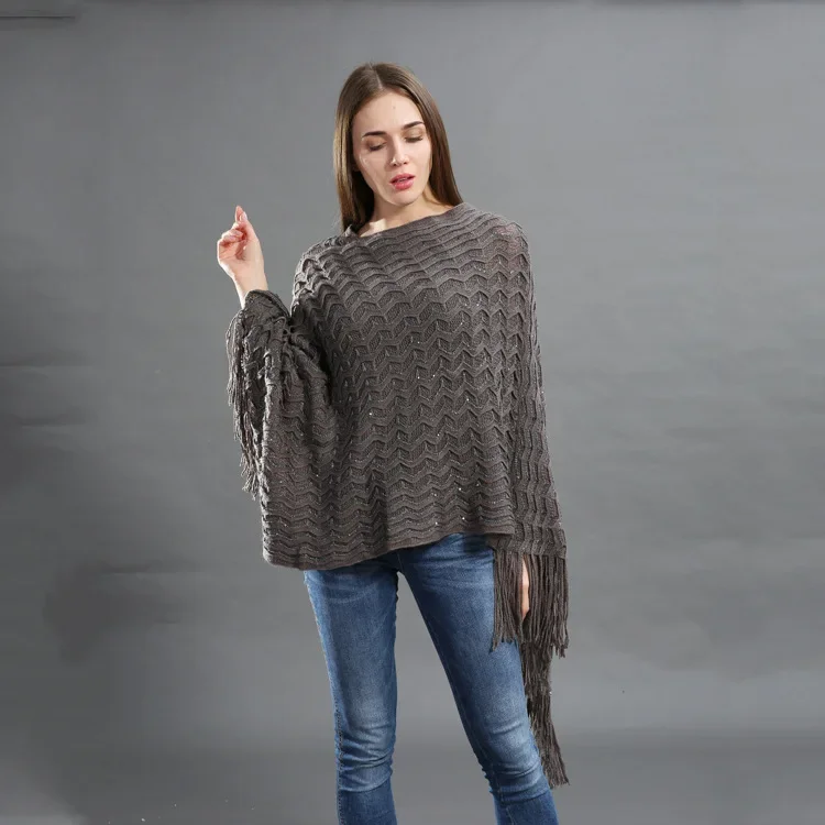Spring Autumn Women Loose Versatile Solid Knitwear Pullover Fashion Street Poncho Lady Capes Gray Cloaks
Spring Autumn Women Loose Versatile Solid Knitwear Pullover Fashion Street Poncho Lady Capes Gray Cloaks