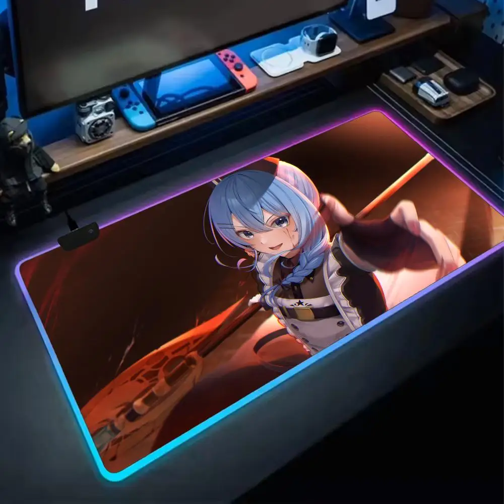 Крутой коврик для мыши Hoshimachi Suisei, игровой коврик для мыши в стиле аниме, светодиодные настольные коврики с подсветкой, резиновые настольные коврики XXL RGB
Крутой коврик для мыши Hoshimachi Suisei, игровой коврик для мыши в стиле аниме, светодиодные настольные коврики с подсветкой, резиновые настольные коврики XXL RGB