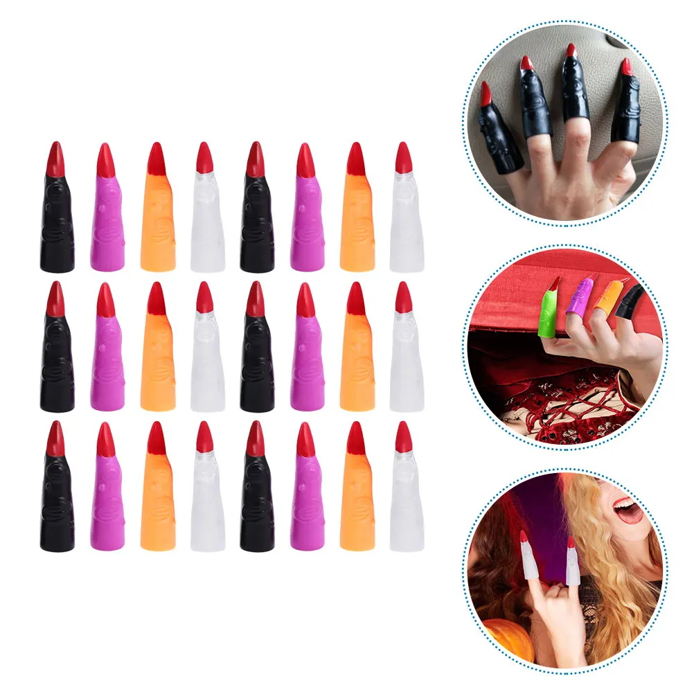40pcs False Nails Halloween Finger Stalls Witch Zombie Props Black Purple White Night Glow Creepy Long Tips
40pcs False Nails Halloween Finger Stalls Witch Zombie Props Black Purple White Night Glow Creepy Long Tips